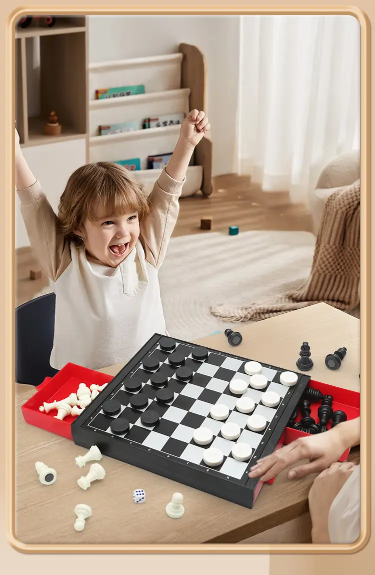 Cross-Border Tabletop Game Board Toys Chess Flying Chess Snake Chess Checkers Backgammon Magnetic Chessboard Toys — feature 4