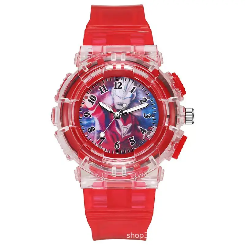 Tiga Cartoon Watch Boys and Girls Flash Version Metroid Douyin Same Style Birthday Gift 2024 New Style