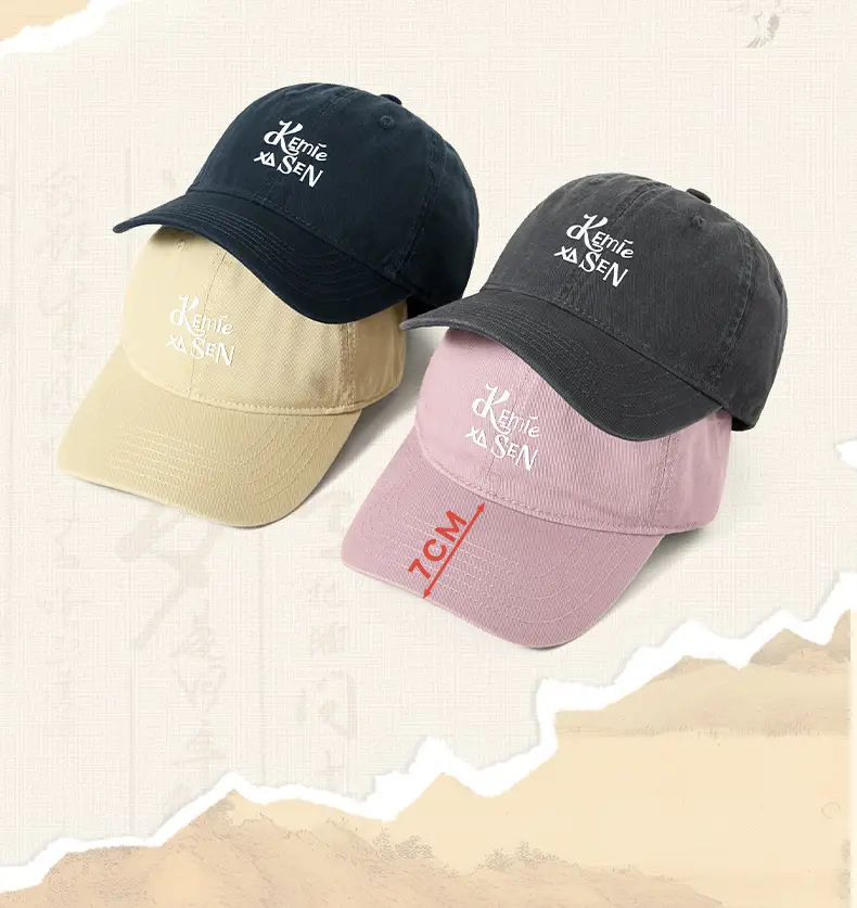 Men Vintage Washed Cotton Cap with Logo — feature 10