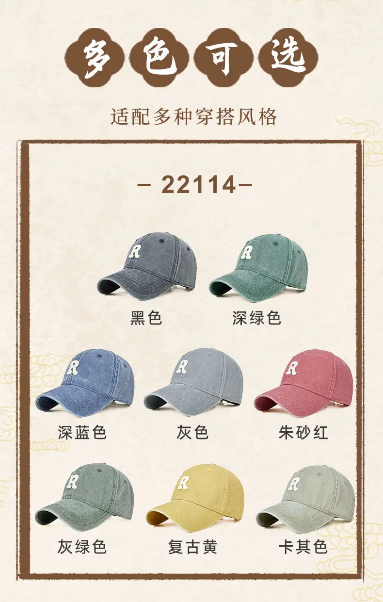 Men R-Label Vintage Washed Cap Grey Large — feature 11
