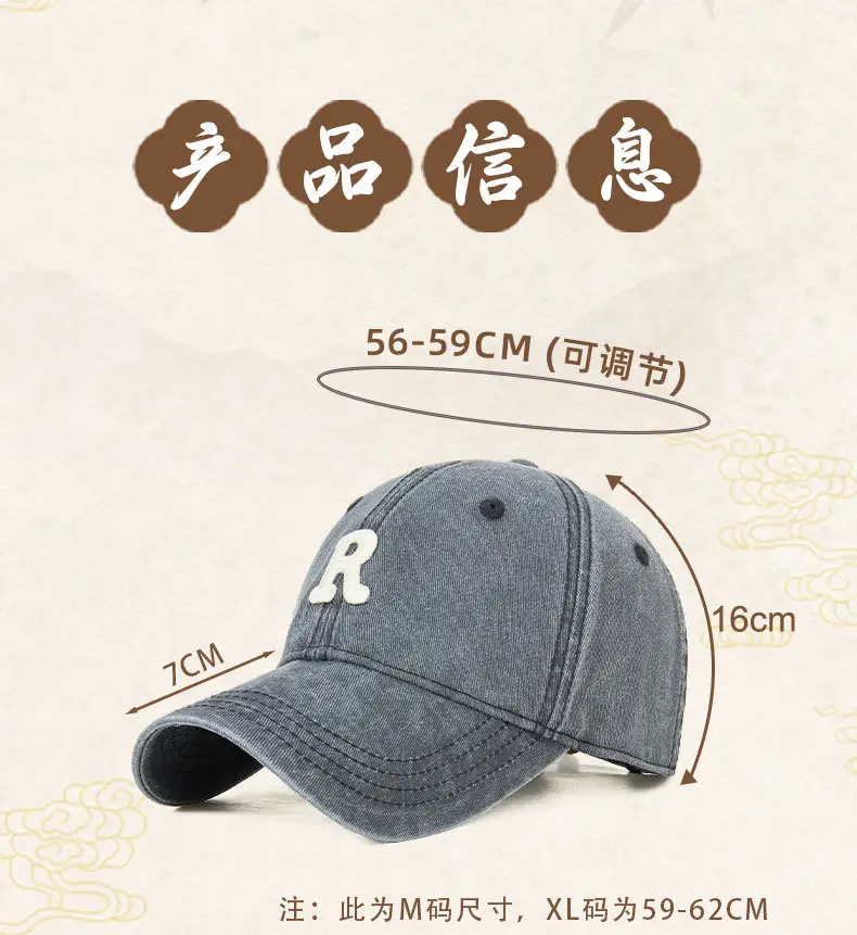 Men R-Label Vintage Washed Cap Grey Large — feature 9