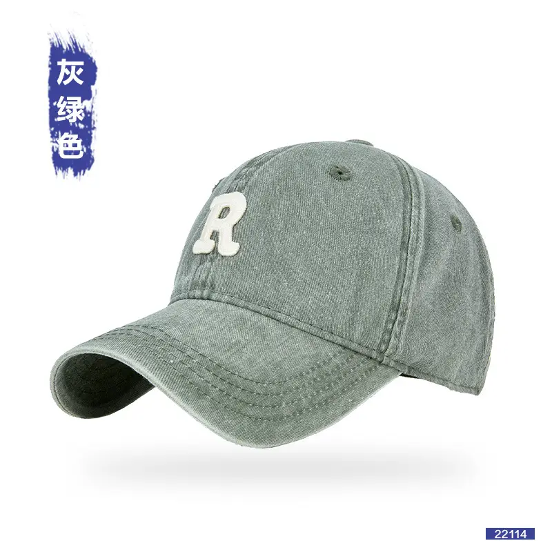 Men R-Label Vintage Washed Cap Grey Large - Image 10