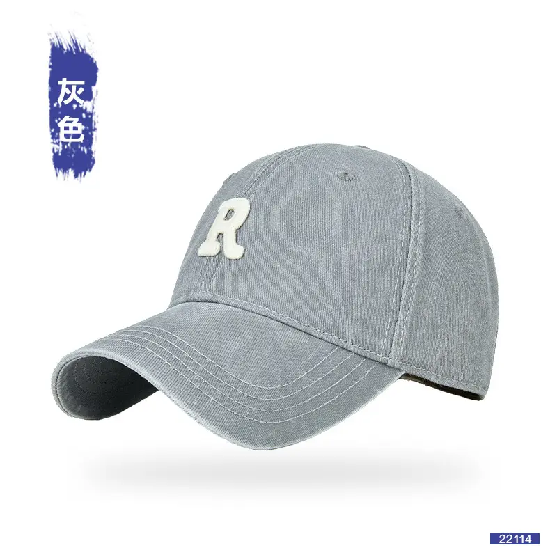 Men R-Label Vintage Washed Cap Grey Large - Image 4