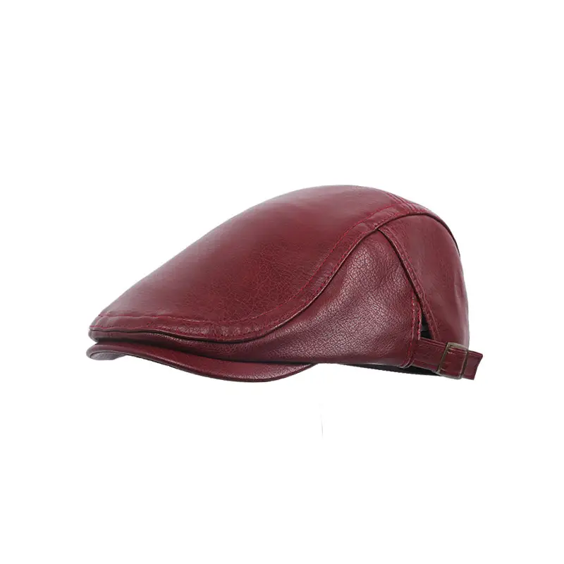 Maillard Black PU Leather Forward Cap for Women - Image 9