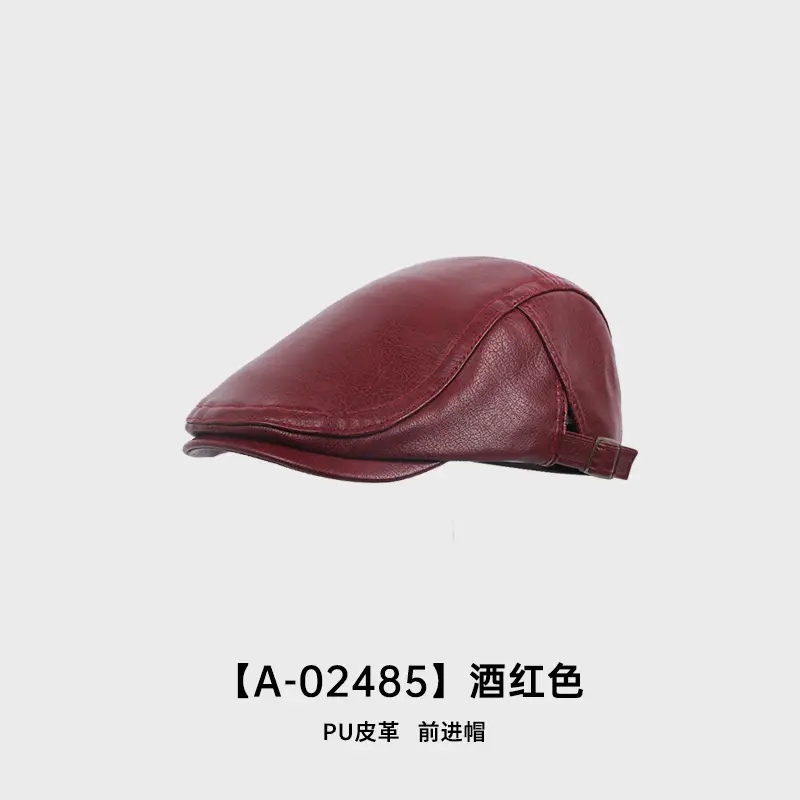 Maillard Black PU Leather Forward Cap for Women - Image 3