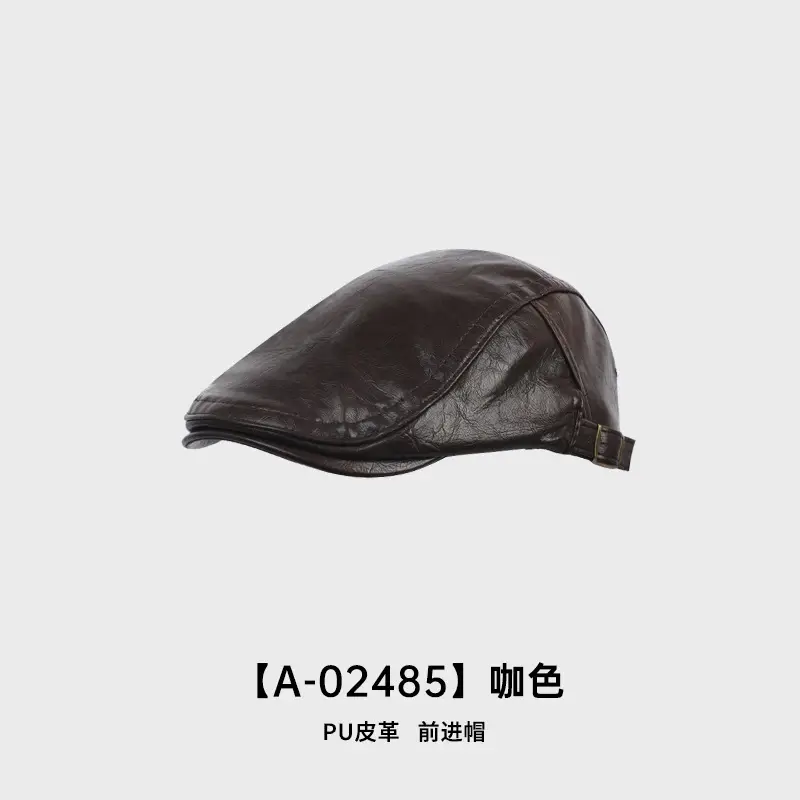 Maillard Black PU Leather Forward Cap for Women - Image 4