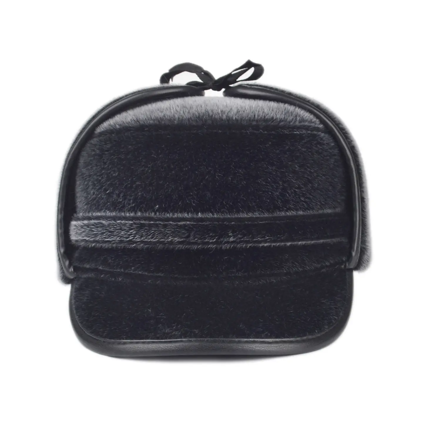 Black Cotton Winter Cap for Elderly Men
