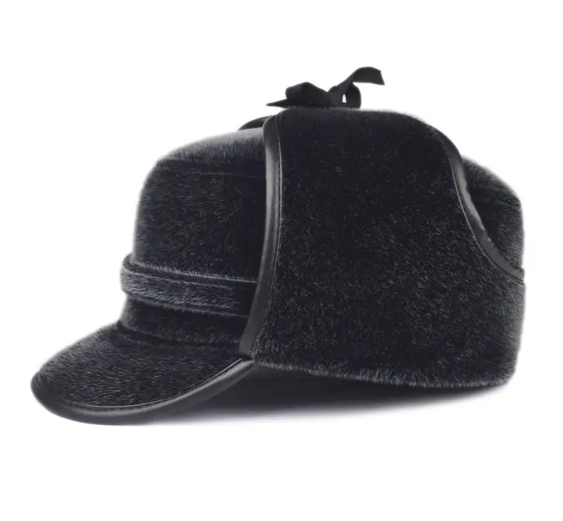 Black Cotton Winter Cap for Elderly Men — feature 13
