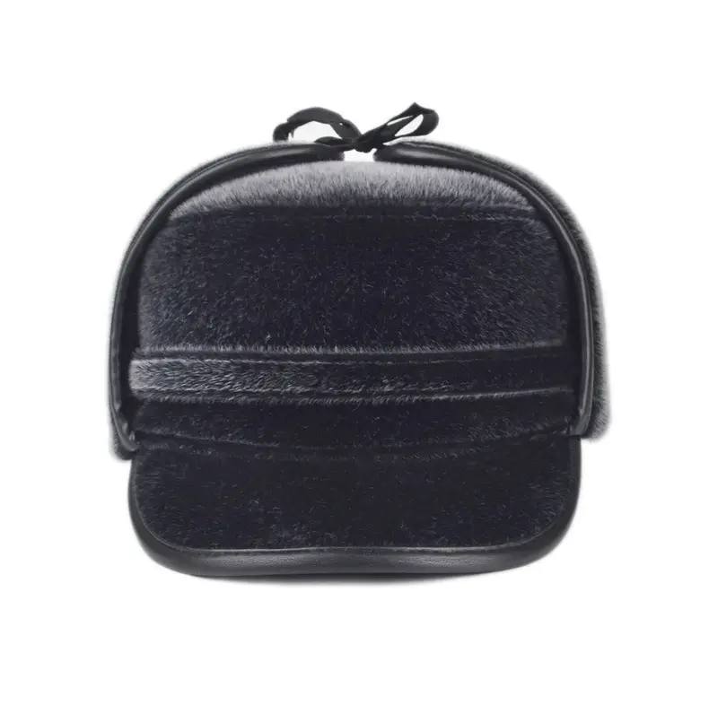 Black Cotton Winter Cap for Elderly Men — feature 14