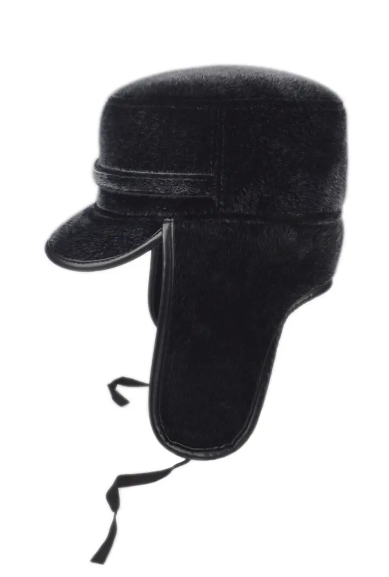 Black Cotton Winter Cap for Elderly Men — feature 16