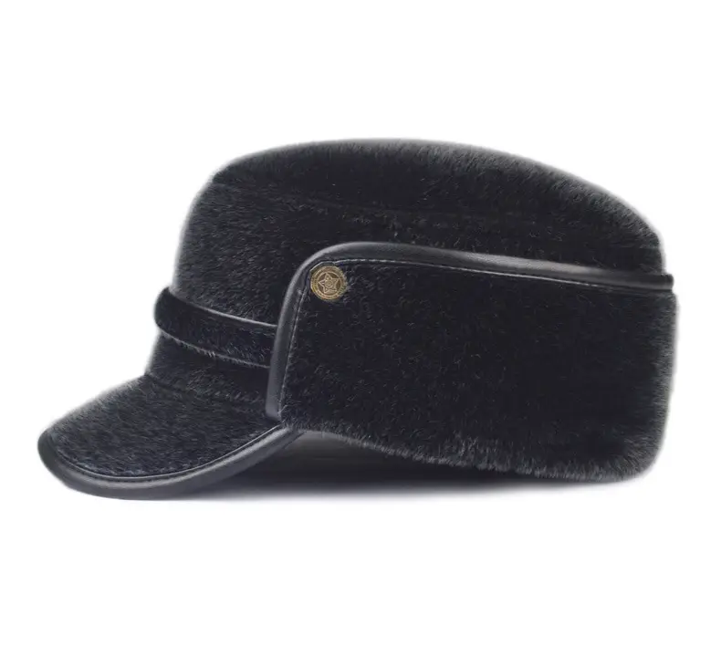 Black Cotton Winter Cap for Elderly Men — feature 18