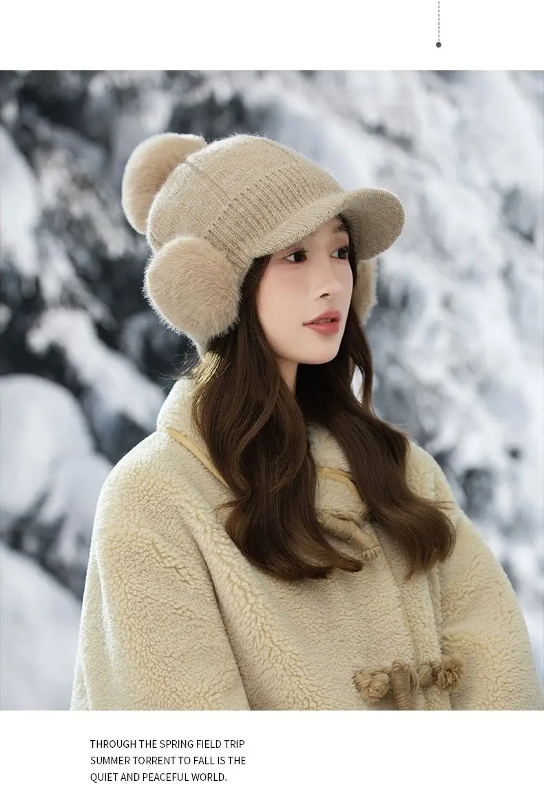 Korean Style Fleece Lined Winter Cap for Women — feature 11