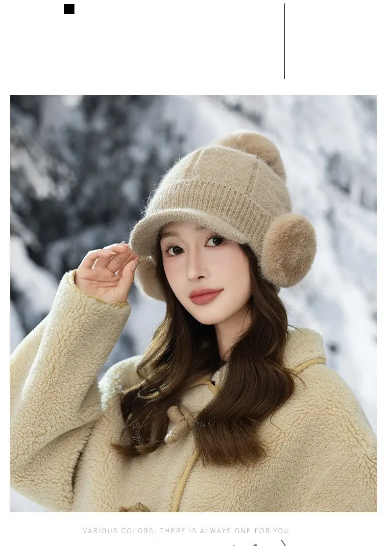 Korean Style Fleece Lined Winter Cap for Women — feature 12