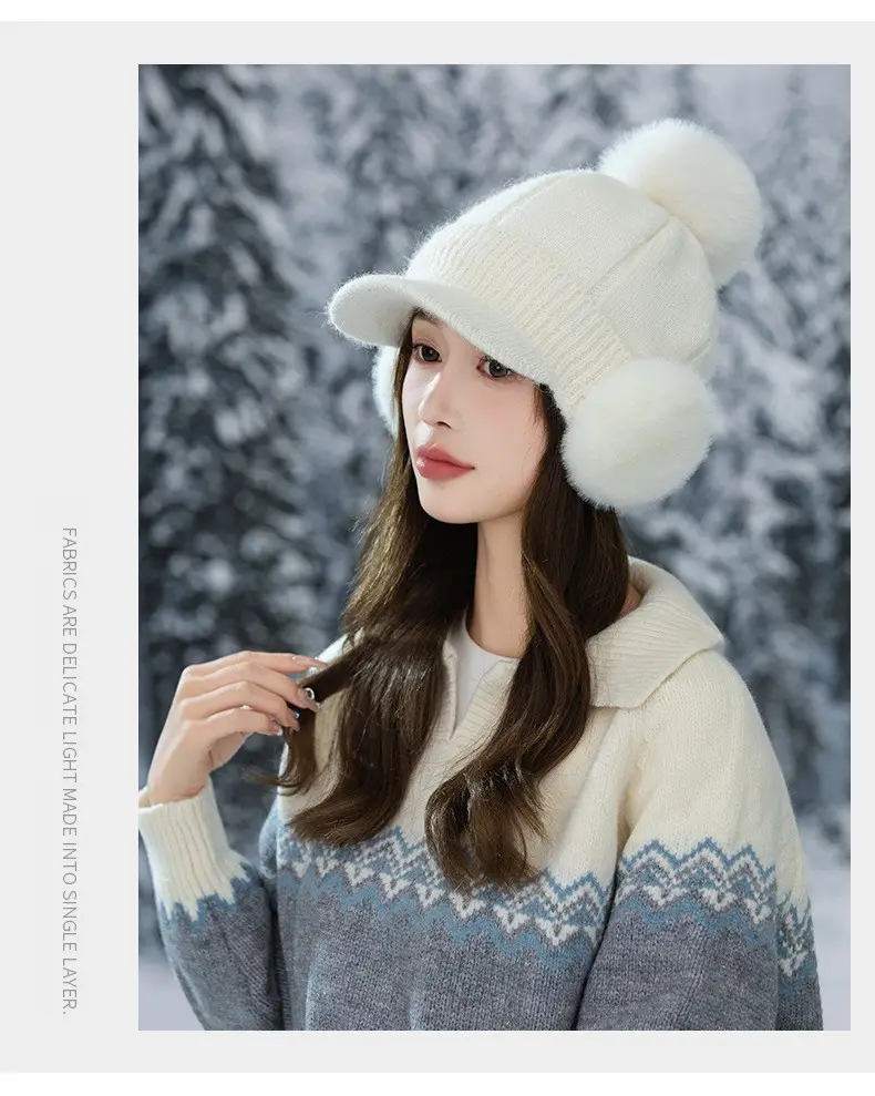 Korean Style Fleece Lined Winter Cap for Women — feature 14