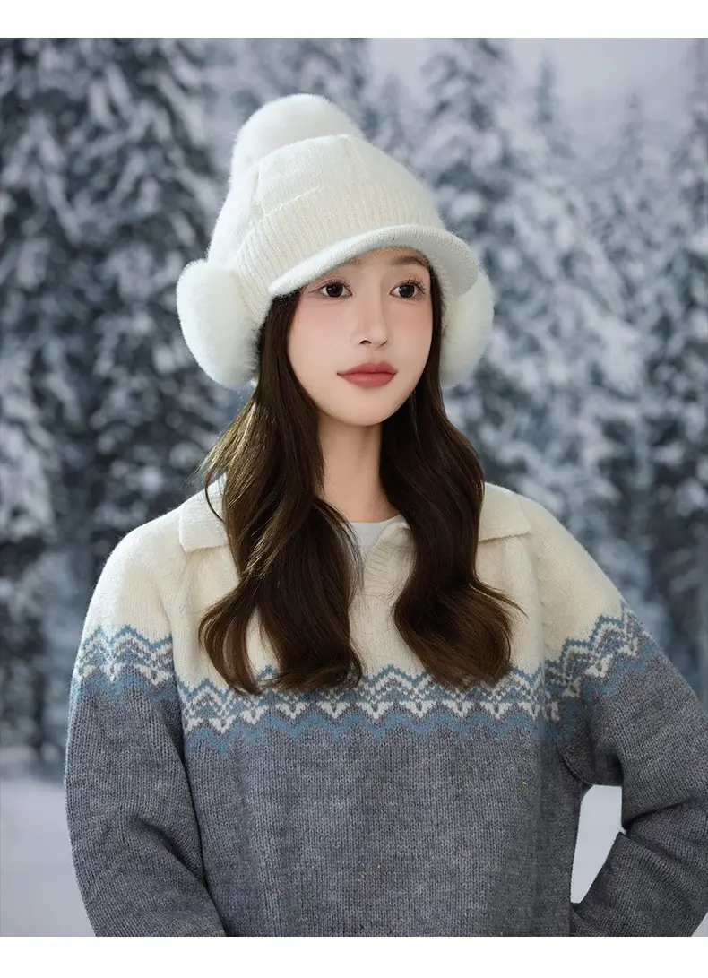 Korean Style Fleece Lined Winter Cap for Women — feature 15