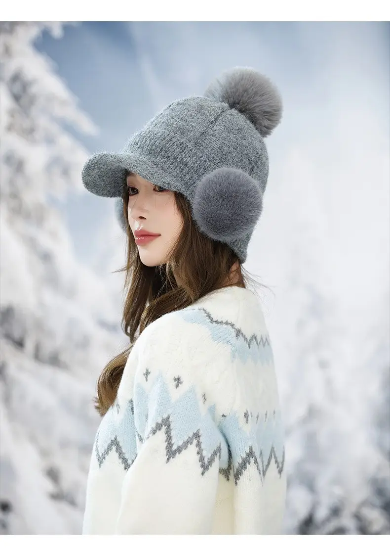 Korean Style Fleece Lined Winter Cap for Women — feature 16