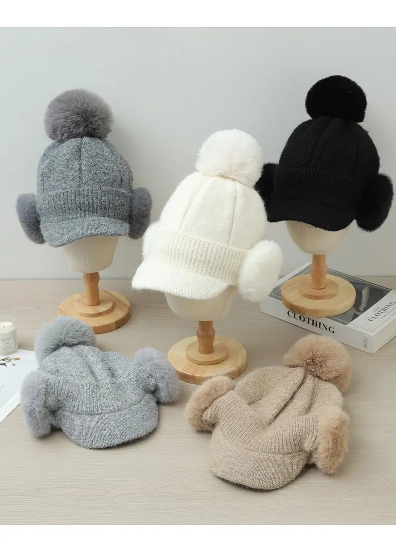 Korean Style Fleece Lined Winter Cap for Women — feature 19