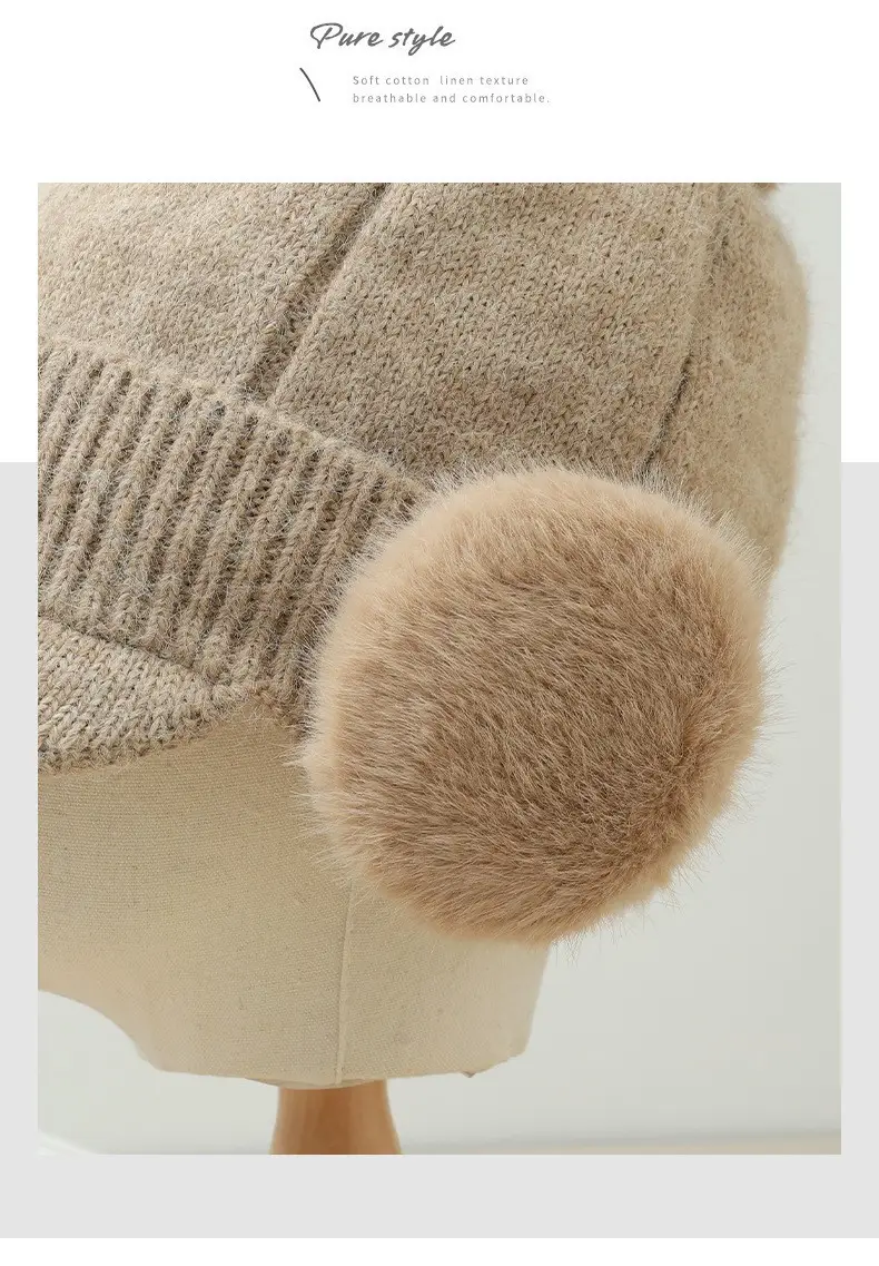 Korean Style Fleece Lined Winter Cap for Women — feature 20