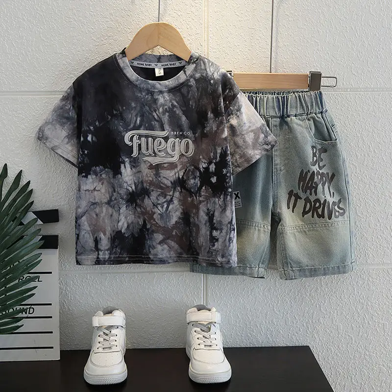 Boys Summer Outfit 2026 Tie-Dye T-Shirt & Shorts Set - Image 5