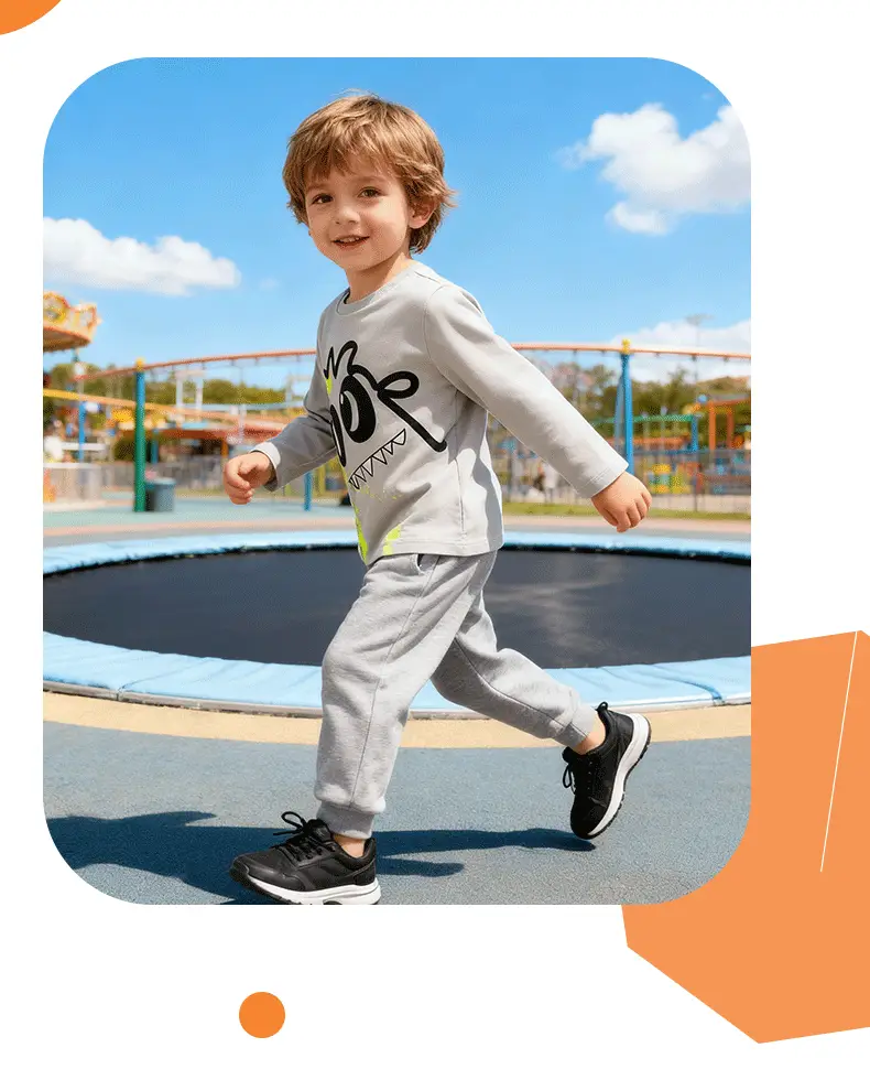 Kids Cotton Graphic Crew Neck Shirt Grey — feature 6