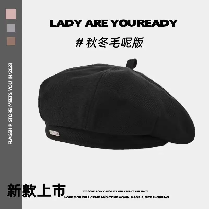 Women's Large Head Circumference Duck Cap Beret Autumn Winter — feature 4