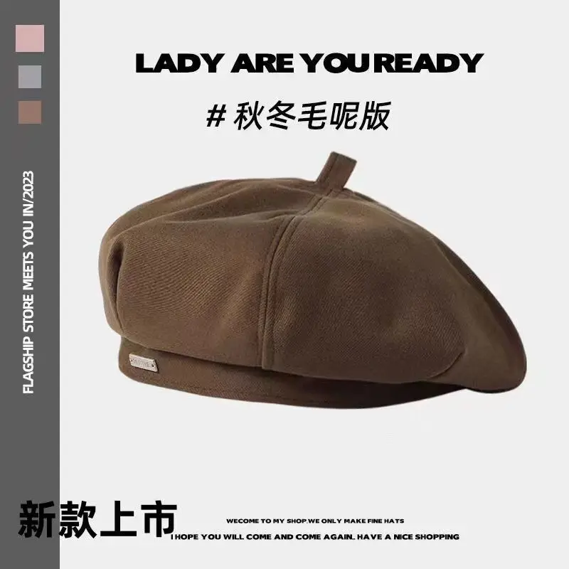 Women's Large Head Circumference Duck Cap Beret Autumn Winter — feature 5