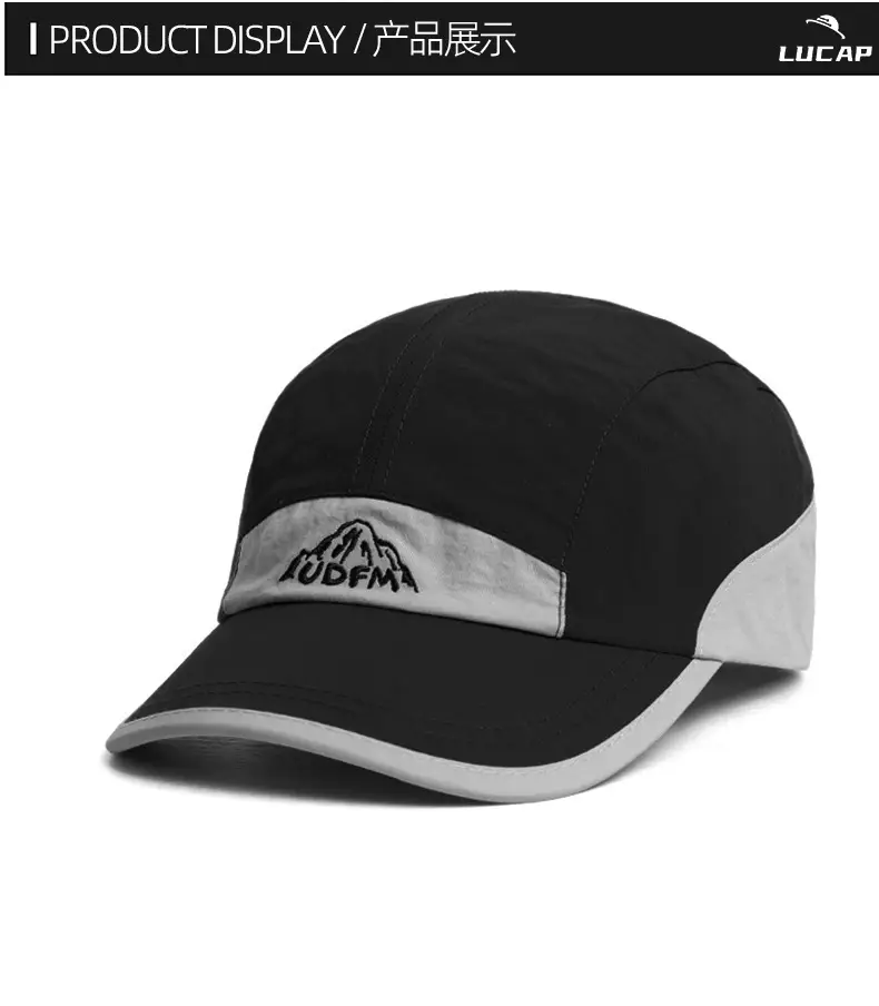 Lucap Black Peaked Baseball Cap Lightweight Carry — feature 5