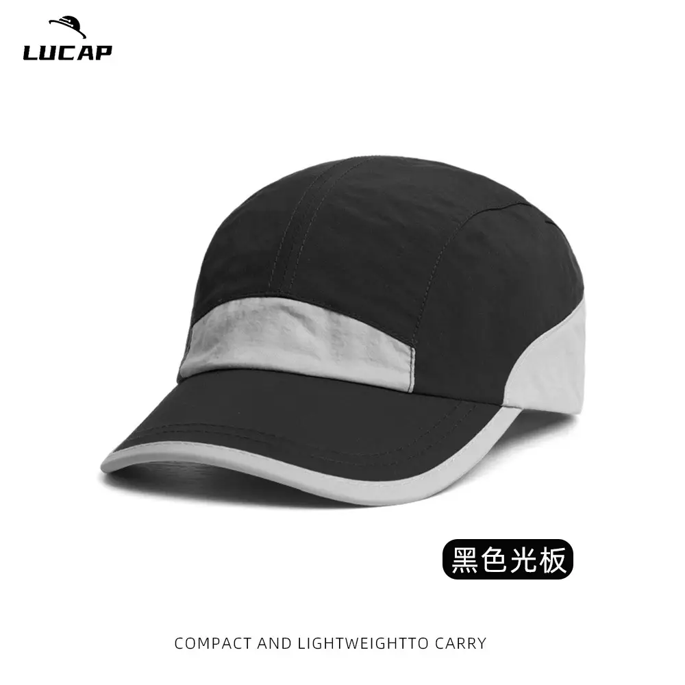 Lucap Black Peaked Baseball Cap Lightweight Carry - Image 7