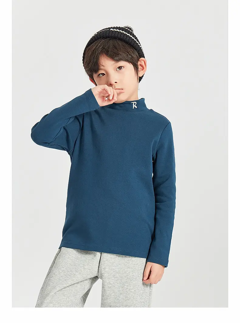 Boys Long Sleeve Warm T-Shirt Blue Winter — feature 20