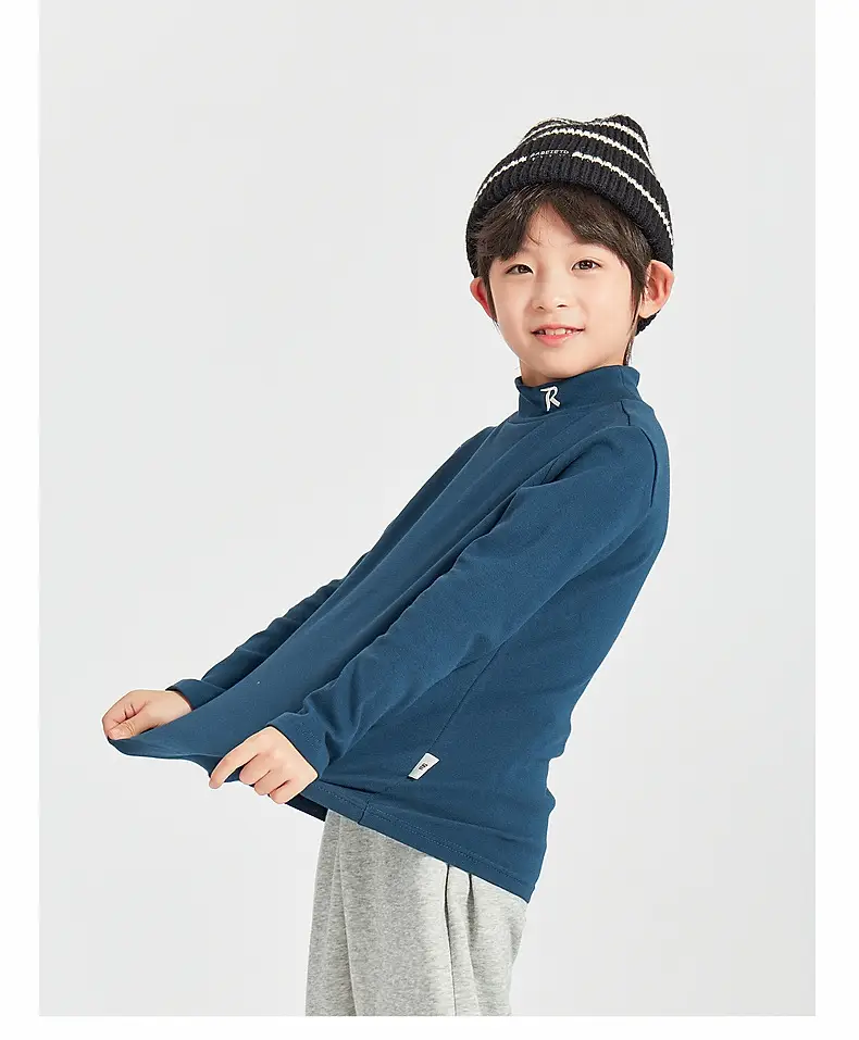 Boys Long Sleeve Warm T-Shirt Blue Winter — feature 24
