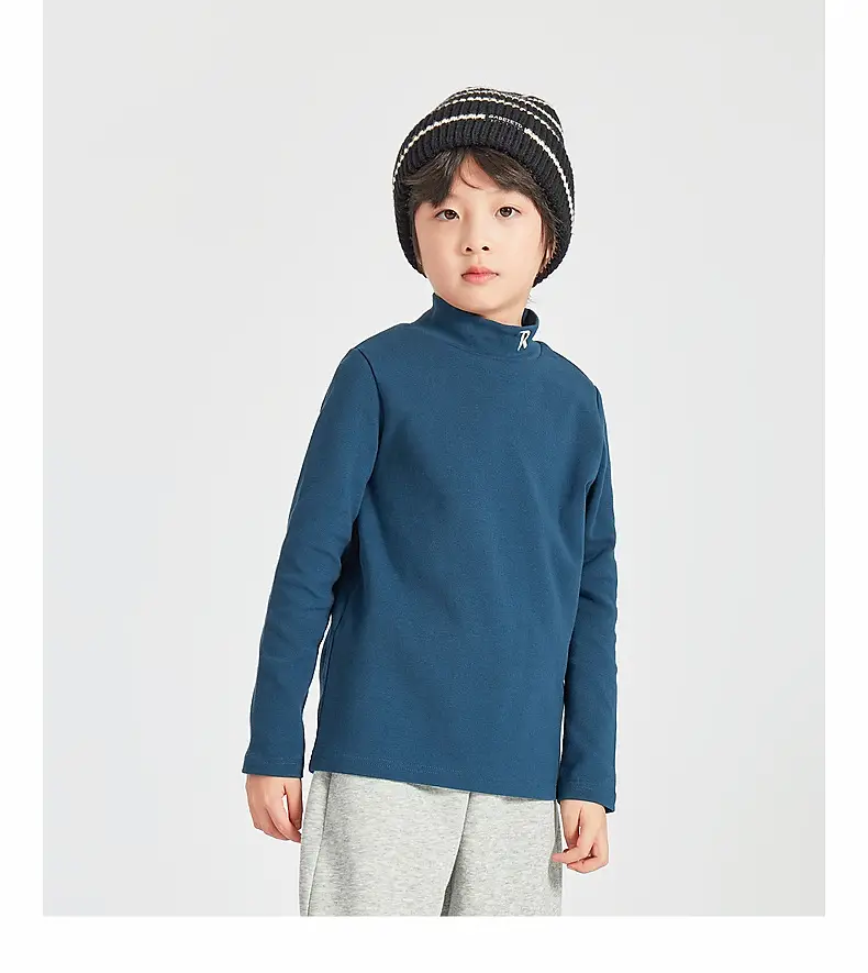 Boys Long Sleeve Warm T-Shirt Blue Winter — feature 25