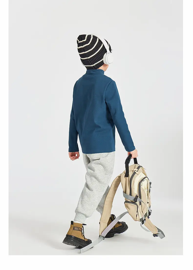 Boys Long Sleeve Warm T-Shirt Blue Winter — feature 27
