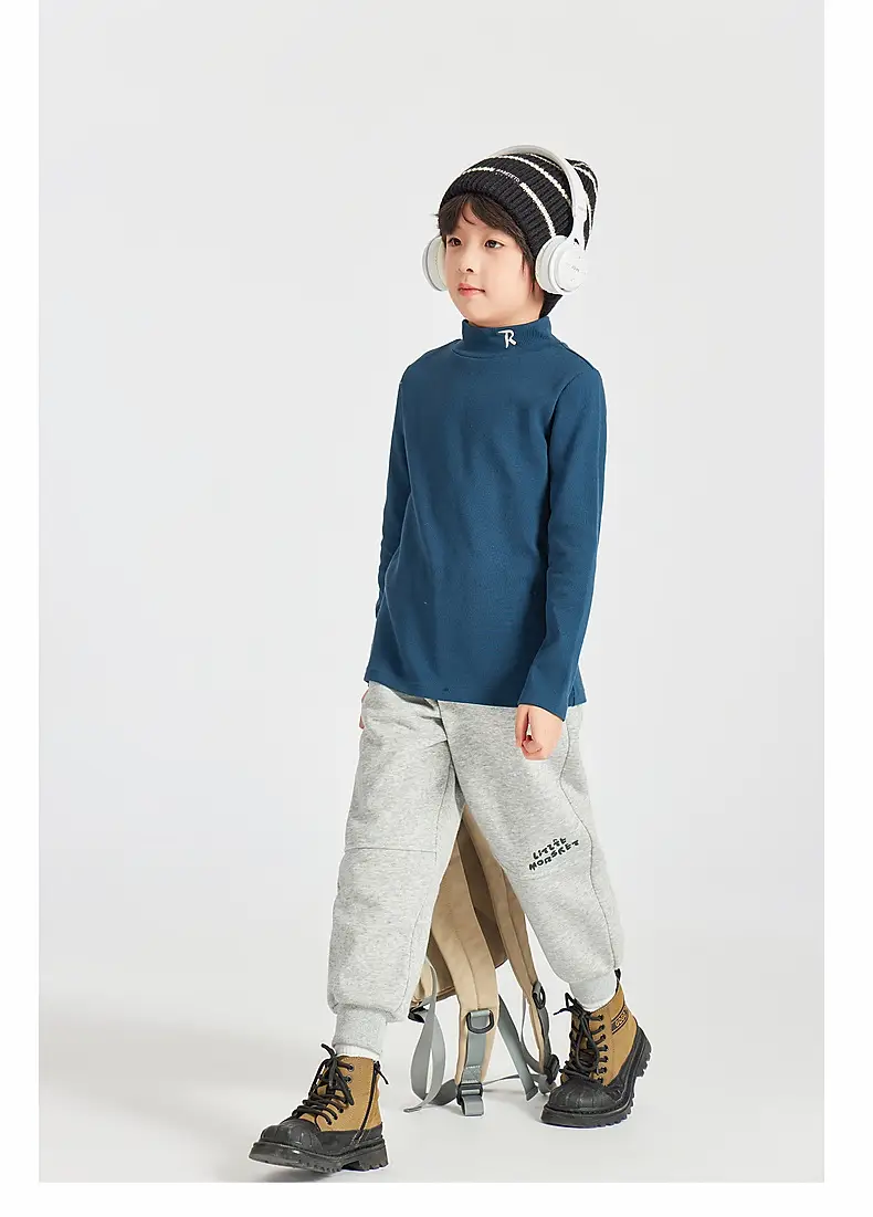 Boys Long Sleeve Warm T-Shirt Blue Winter — feature 28