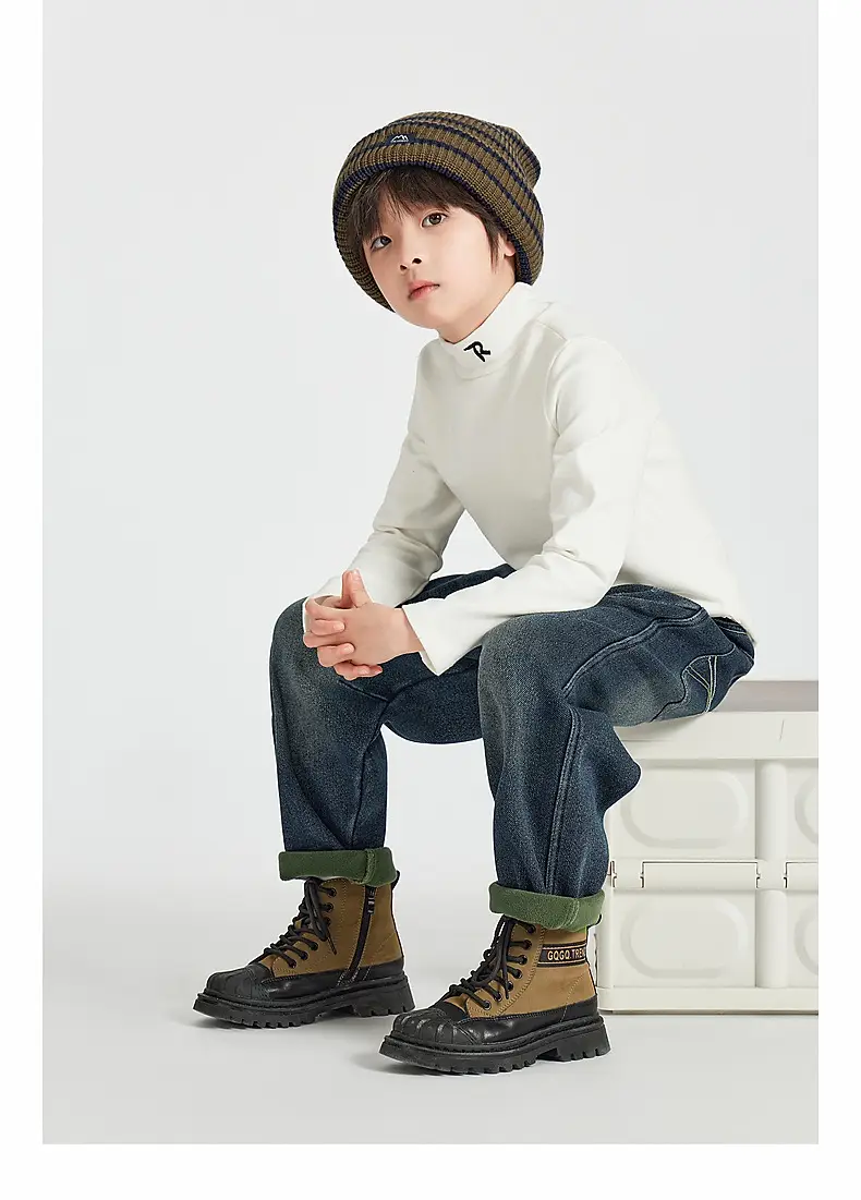 Boys Long Sleeve Warm T-Shirt Blue Winter — feature 33