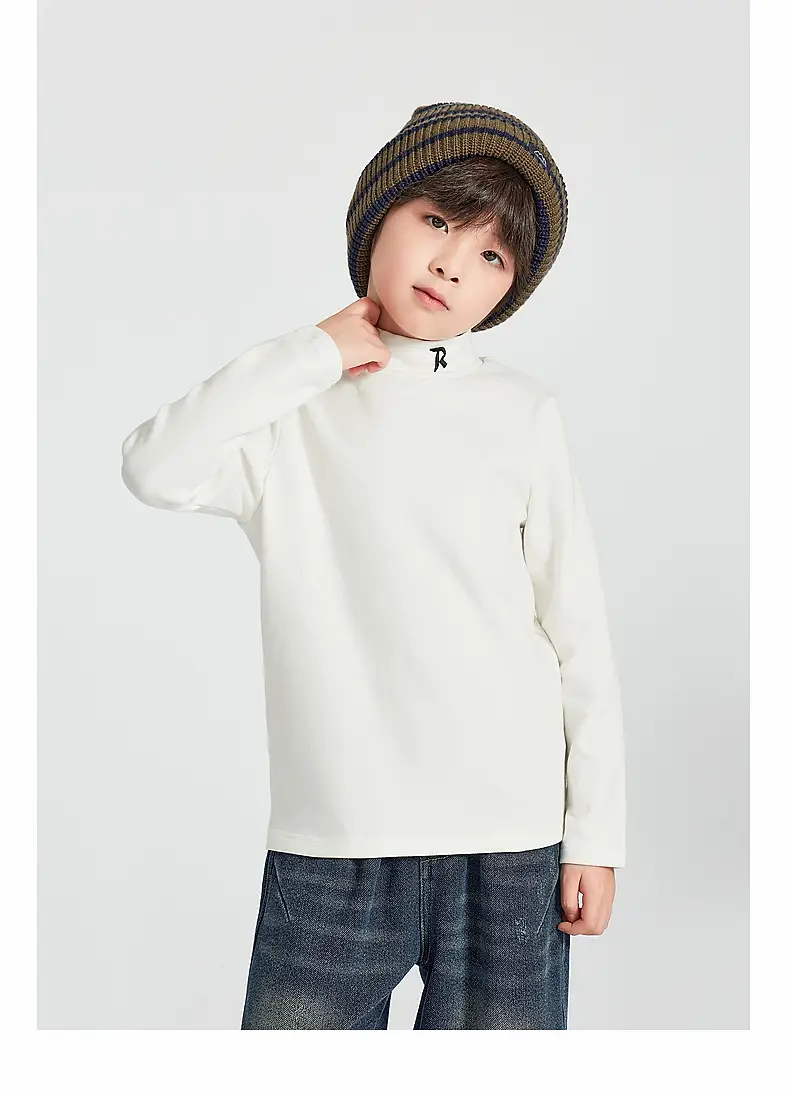 Boys Long Sleeve Warm T-Shirt Blue Winter — feature 34