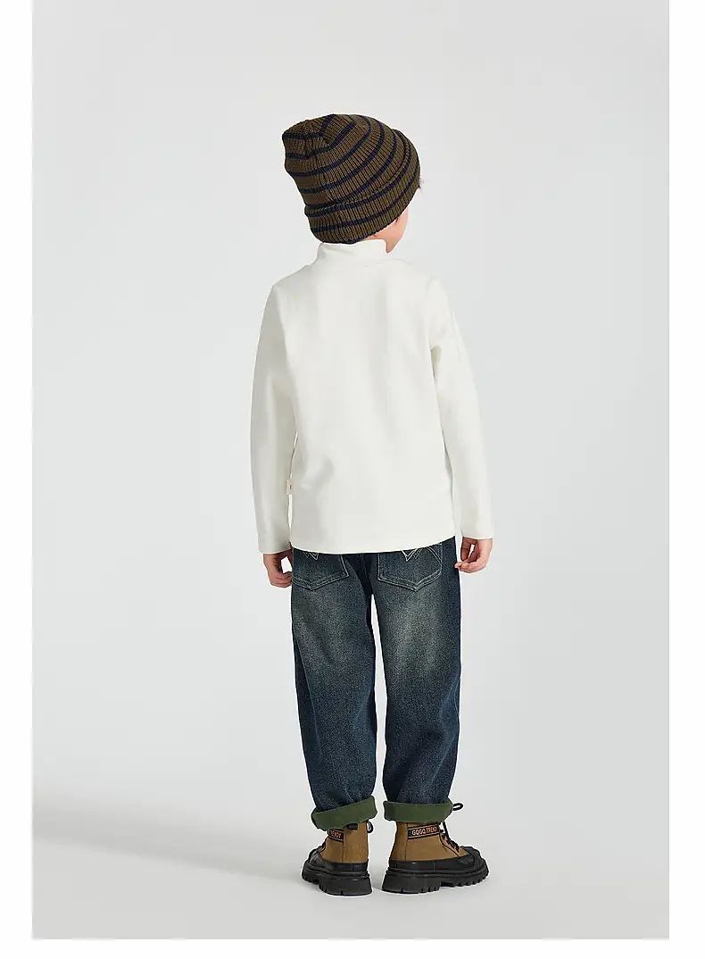 Boys Long Sleeve Warm T-Shirt Blue Winter — feature 36