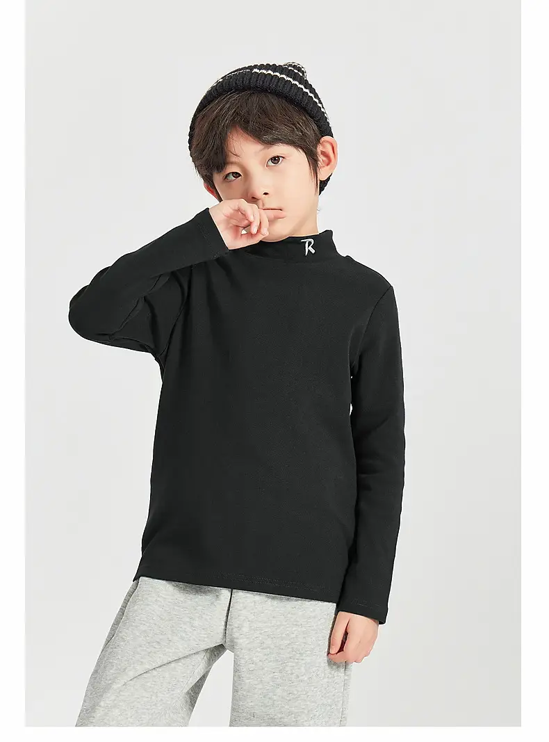 Boys Long Sleeve Warm T-Shirt Blue Winter — feature 47