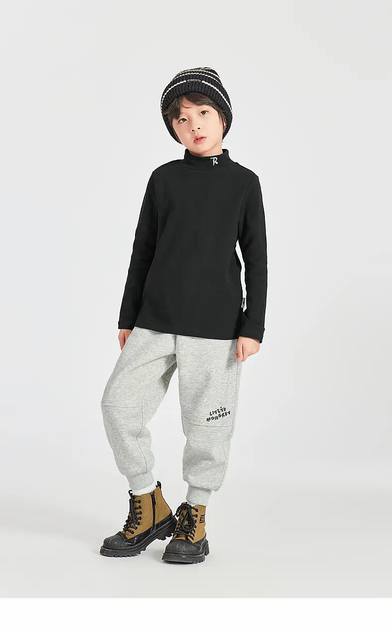Boys Long Sleeve Warm T-Shirt Blue Winter — feature 53