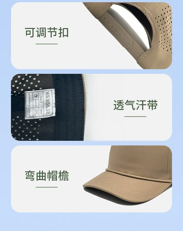 Blue Mesh Golf Cap with Peaked Design — feature 6