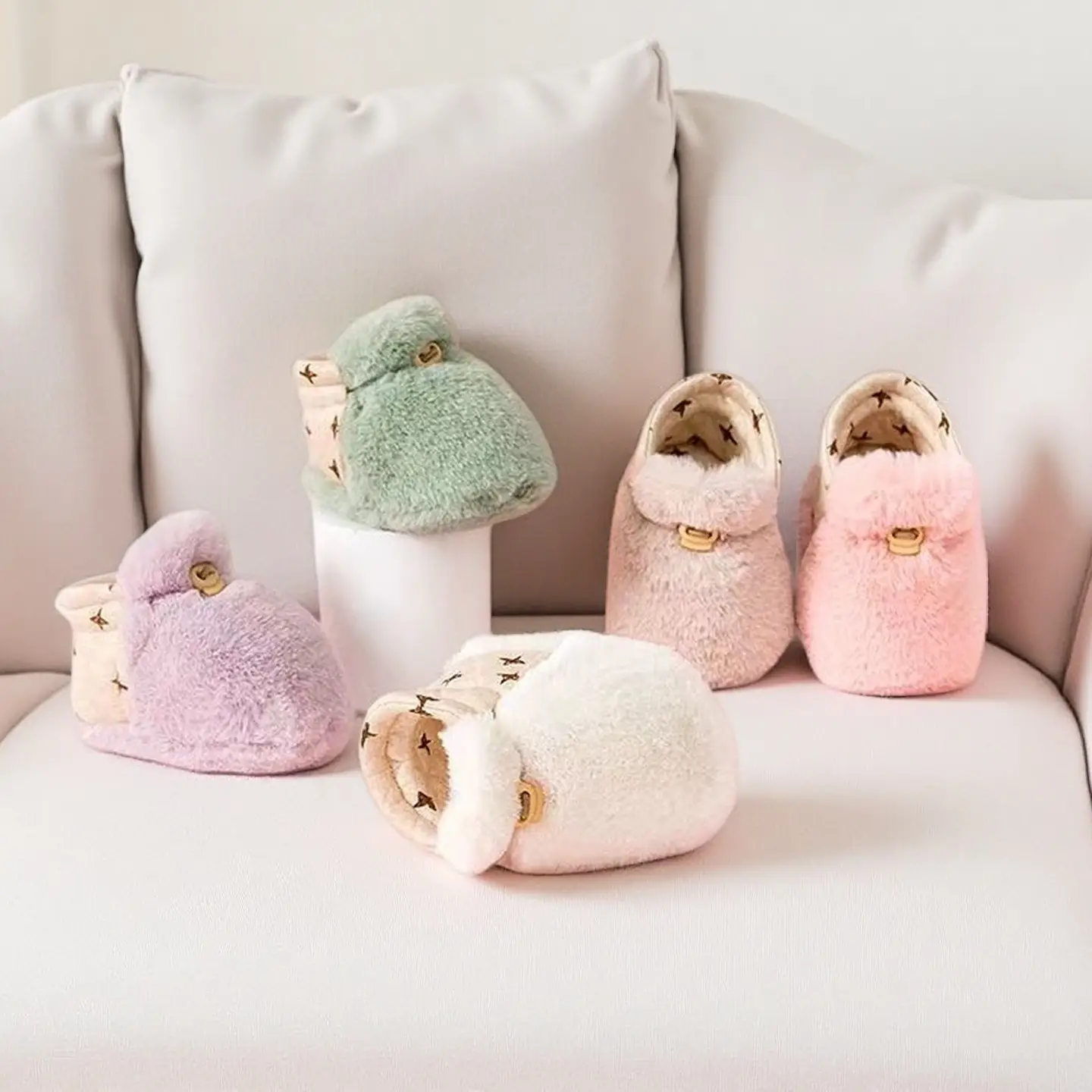 Red Velvet Toddler Shoes for Winter Warmth