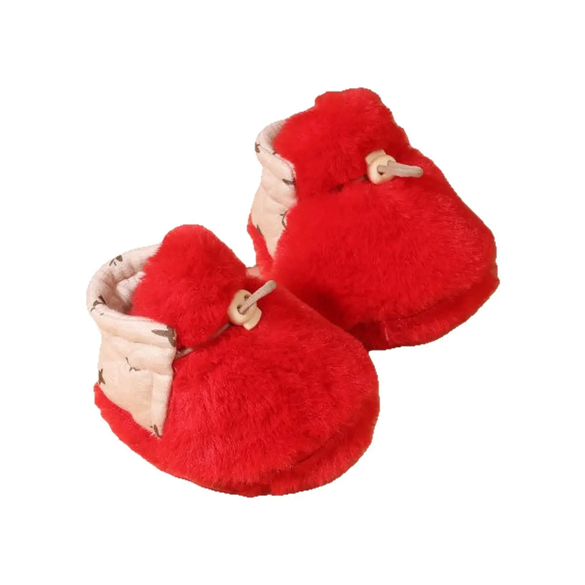 Red Velvet Toddler Shoes for Winter Warmth