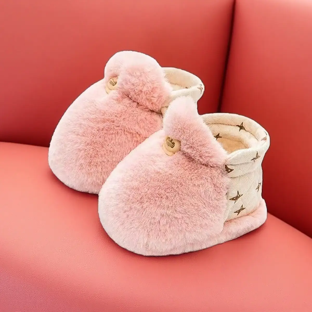 Red Velvet Toddler Shoes for Winter Warmth