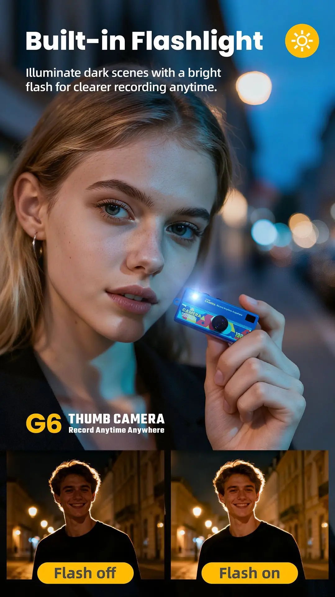 Cross-Border G6 Thumb-Sized Mini Camera for Students, Small Sports Camera for Children, Pocket Camera for Photo and Video Recording — feature 10