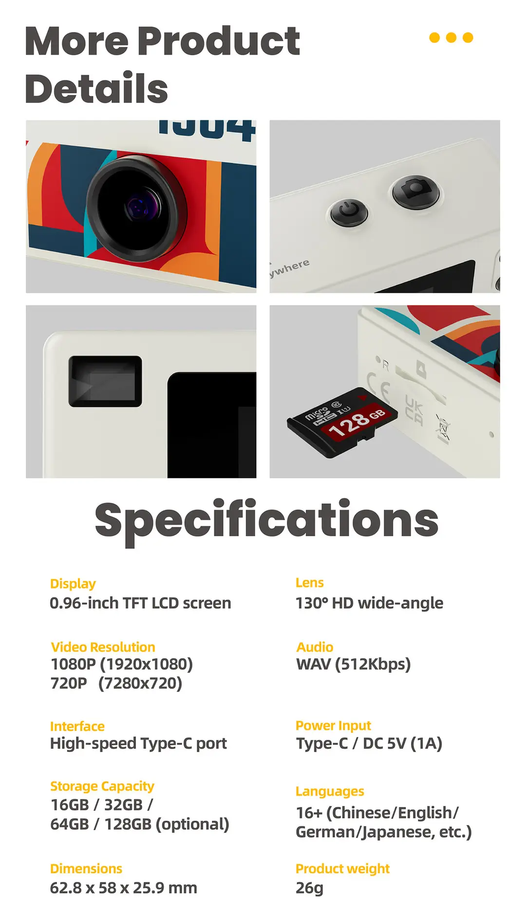 Cross-Border G6 Thumb-Sized Mini Camera for Students, Small Sports Camera for Children, Pocket Camera for Photo and Video Recording — feature 13