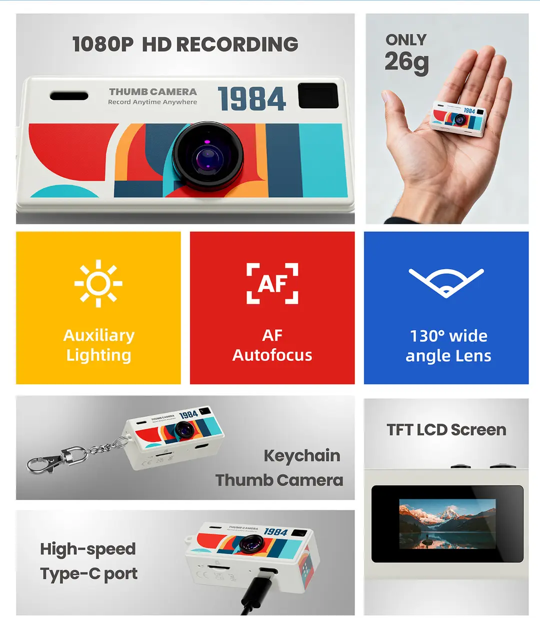 Cross-Border G6 Thumb-Sized Mini Camera for Students, Small Sports Camera for Children, Pocket Camera for Photo and Video Recording — feature 2