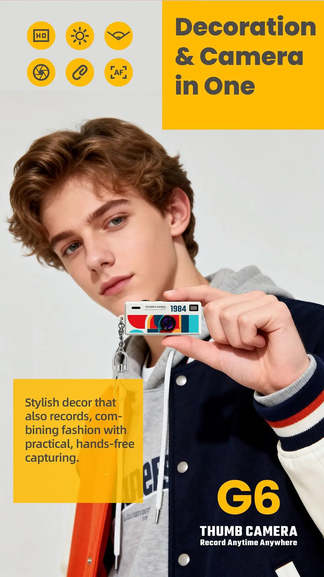 Cross-Border G6 Thumb-Sized Mini Camera for Students, Small Sports Camera for Children, Pocket Camera for Photo and Video Recording — feature 9