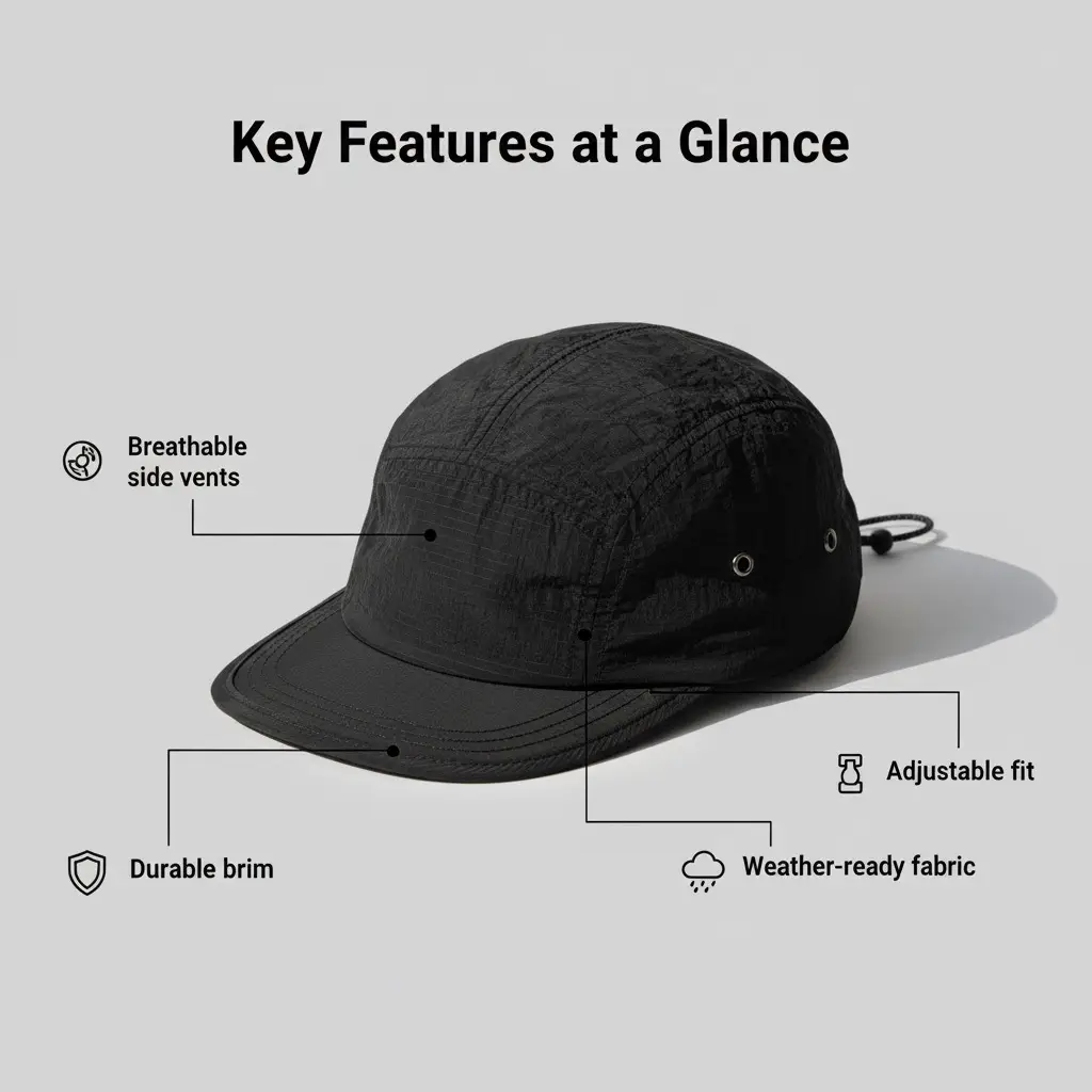 Black 5-Pan Japanese Street Style Sun Hat - Image 13