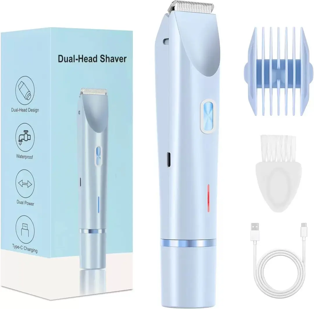 Cross-Border New Private Parts Armpit Hair and Leg Hair Women's Shaver Electric Double-Head Hair Removal Instrument Body Hair Shaving Instrument