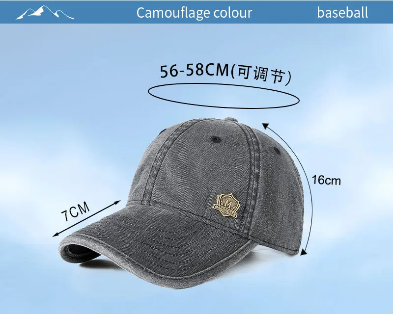 Men's Grey Baseball Cap Korean Style Outdoor Sun Hat — feature 18