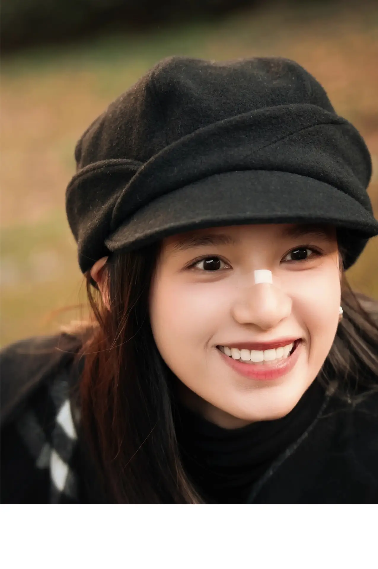 Women Black Wool Beret Peaked Cap Winter Warm — feature 1